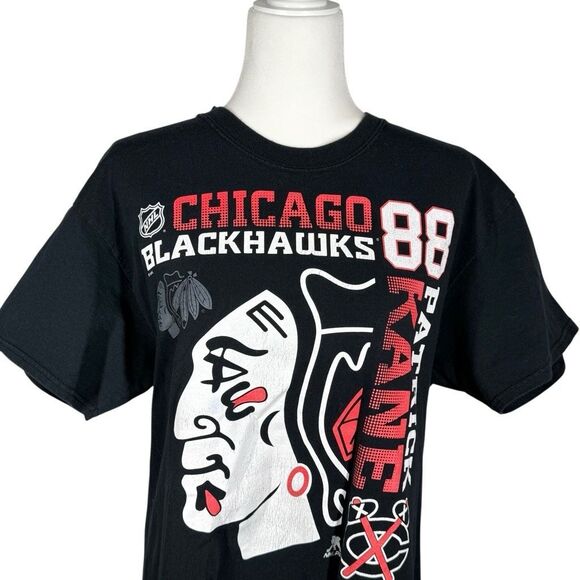 Vintage Chicago Blackhawks Black Short Sleeve Graphic T-shirt Size L Crew Neck - Picture 2 of 7